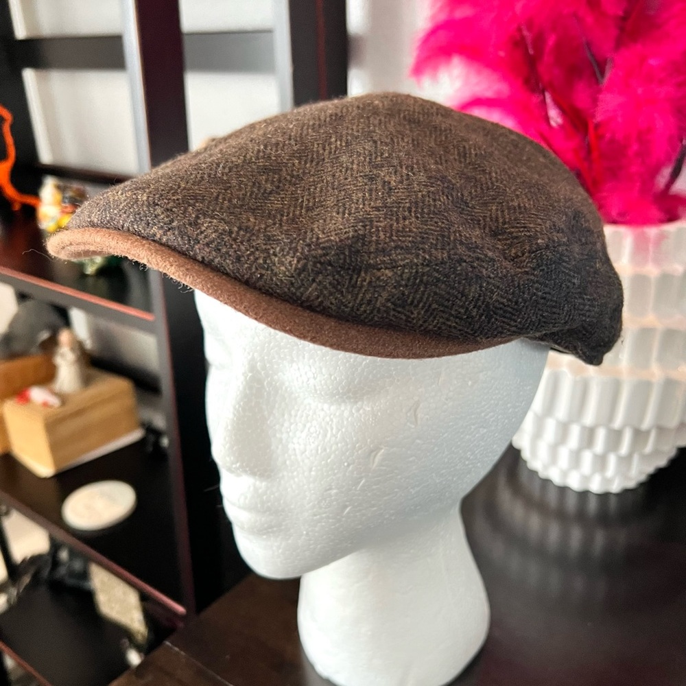 Brown Herringbone Drivers Cap